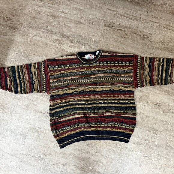 Florence Tricot Other - VTG Florence Tricot Sweater Mens XL 3D Knit Colorful Textured Coogi Style